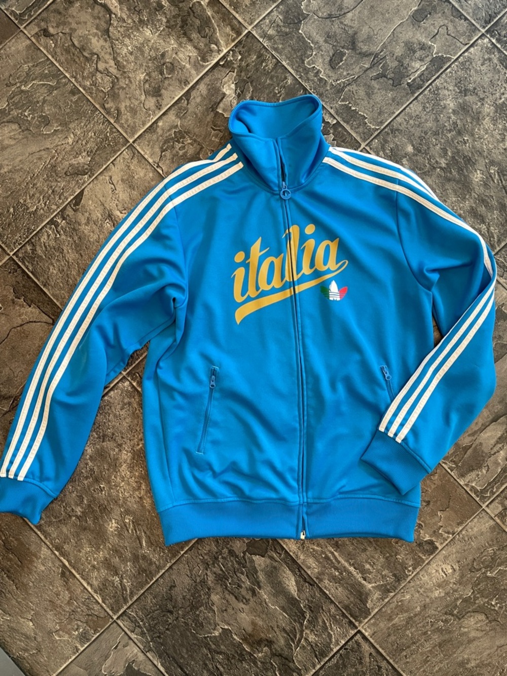 ADIDAS ‘Italia' 3-Stripe Italy Flag Athletic Sporty Streetwear Track Jacket